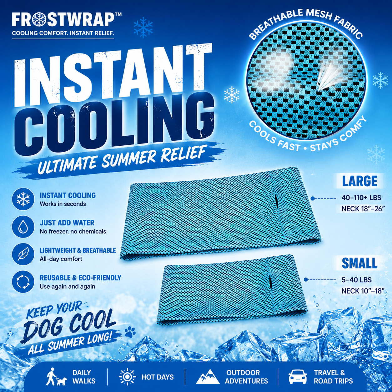 FrostWrap™ - The Cooling Scarf That Beats the Heat in Seconds